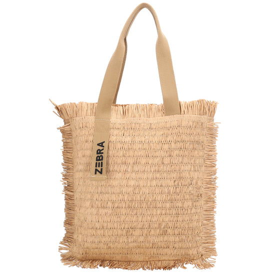 Fransen Shopper 35x36cm Natur – Aloha Basttasche Damen Sommer 2026 - leder-accessoires.com