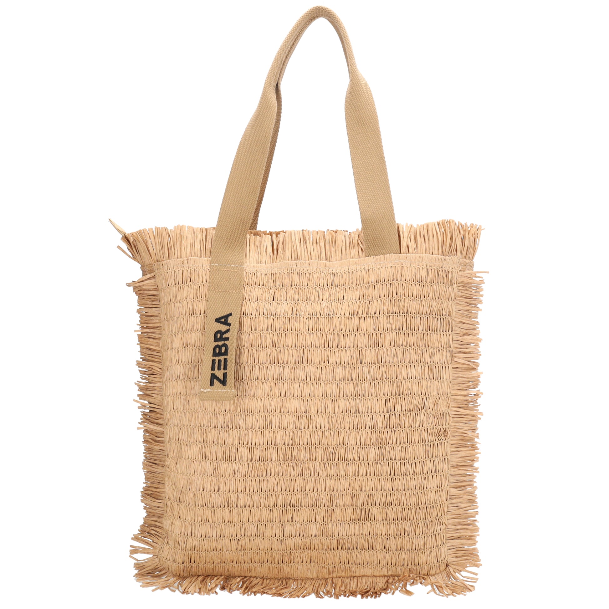 Fransen Shopper 35x36cm Natur – Aloha Basttasche Damen Sommer 2026 - leder-accessoires.com