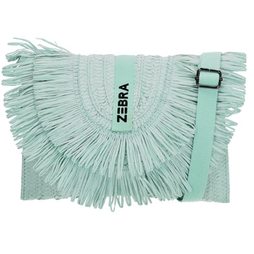 Aloha Umhängetasche 28x19cm mit Fransen Minze – Basttasche 2026 - leder-accessoires.com