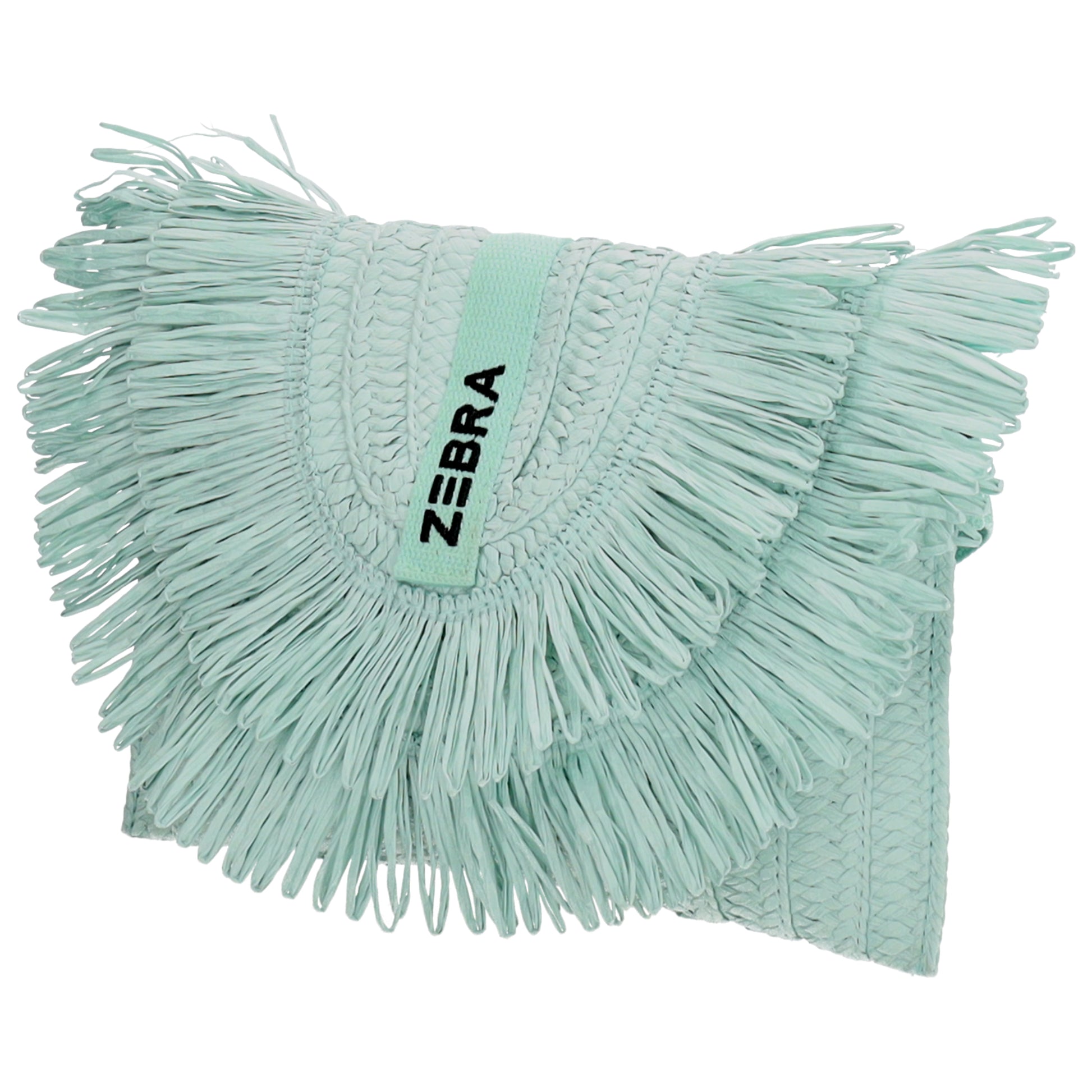 Aloha Umhängetasche 28x19cm mit Fransen Minze – Basttasche 2026 - leder-accessoires.com