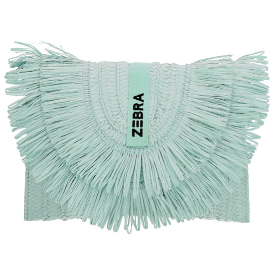 Aloha Umhängetasche 28x19cm mit Fransen Minze – Basttasche 2026 - leder-accessoires.com
