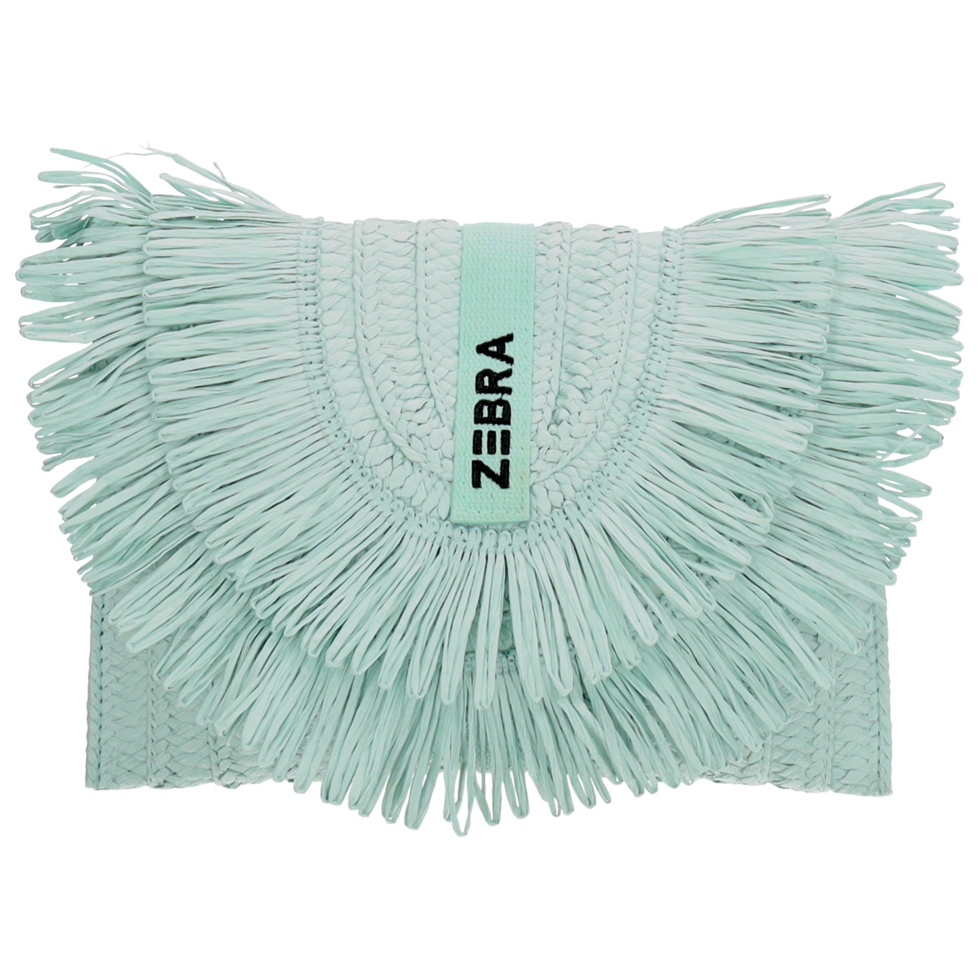 Aloha Umhängetasche 28x19cm mit Fransen Minze – Basttasche 2026 - leder-accessoires.com