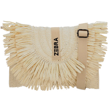 Aloha Umhängetasche 29x23 mit Fransen Creme – Basttasche Sommer 2026 - leder-accessoires.com