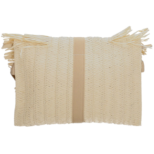 Aloha Umhängetasche 29x23 mit Fransen Creme – Basttasche Sommer 2026