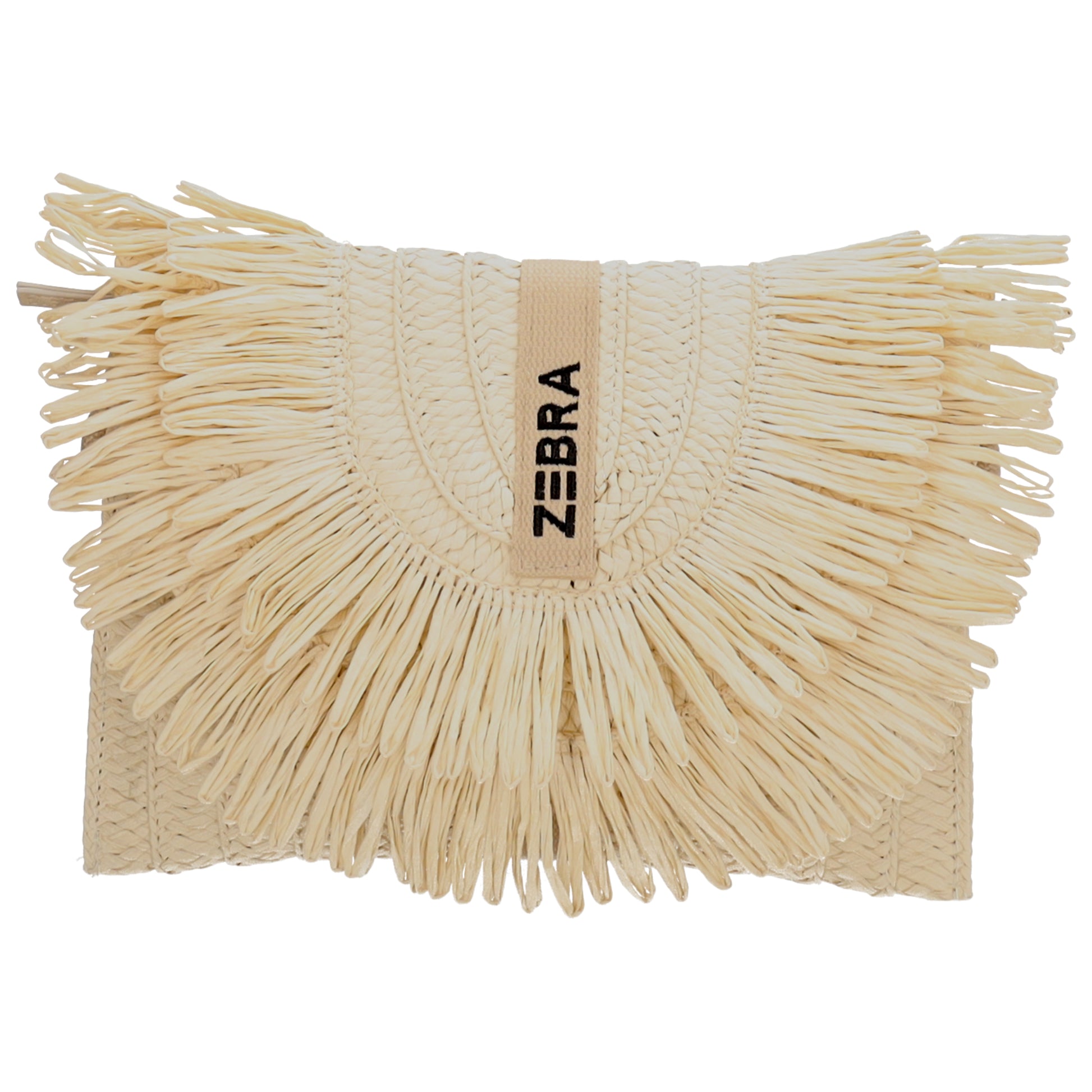Aloha Umhängetasche 29x23 mit Fransen Creme – Basttasche Sommer 2026 - leder-accessoires.com