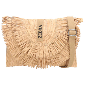 Aloha Umhängetasche 28x19cm mit Fransen Natur – Basttasche Sommer 2026 - leder-accessoires.com