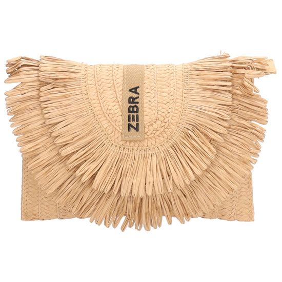 Aloha Umhängetasche 28x19cm mit Fransen Natur – Basttasche Sommer 2026 - leder-accessoires.com