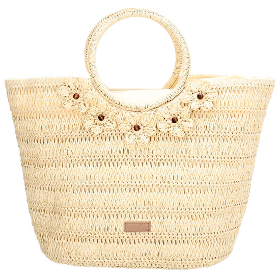 Shopper in Natur 31x49x18cm Stroh- Optik - leder-accessoires.com