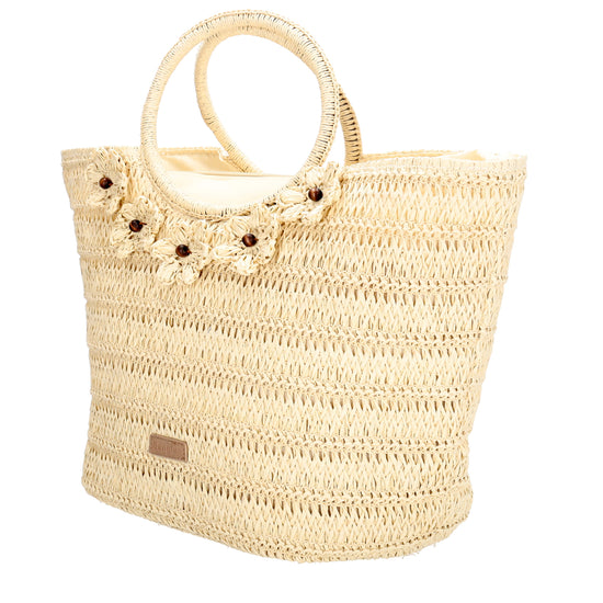 Shopper in Natur 31x49x18cm Stroh- Optik - leder-accessoires.com