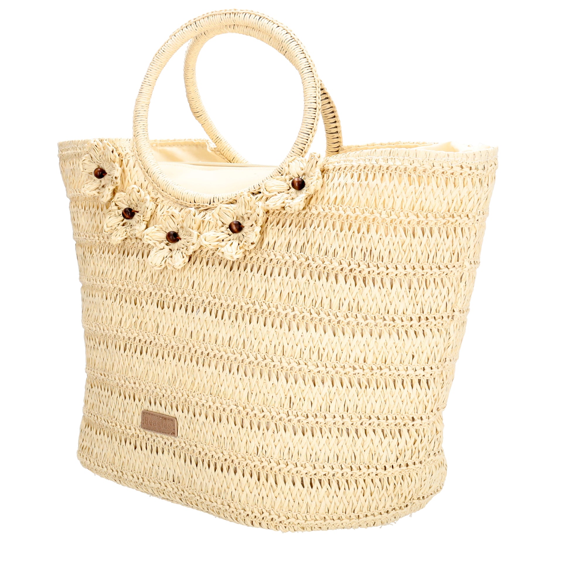Shopper in Natur 31x49x18cm Stroh- Optik - leder-accessoires.com