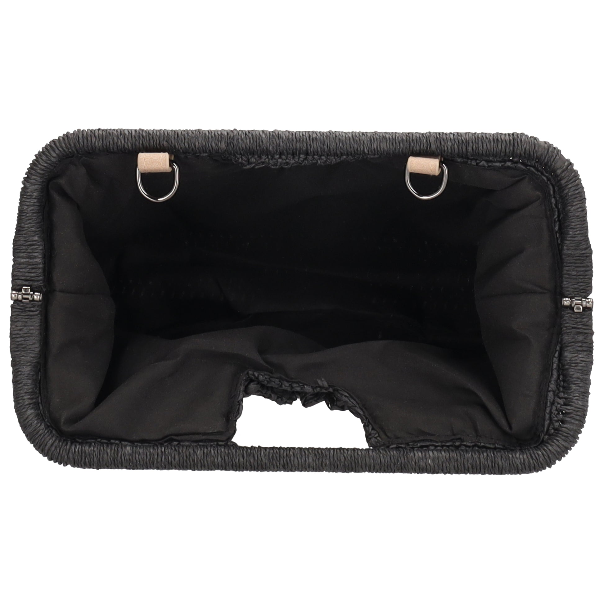 Umhängetasche in Schwarz 28x29cm Stroh- Optik - leder-accessoires.com