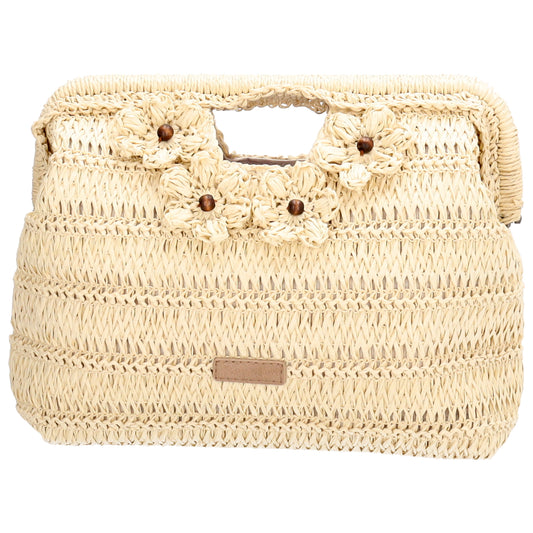 Umhängetasche in Natur 28x29cm Stroh- Optik