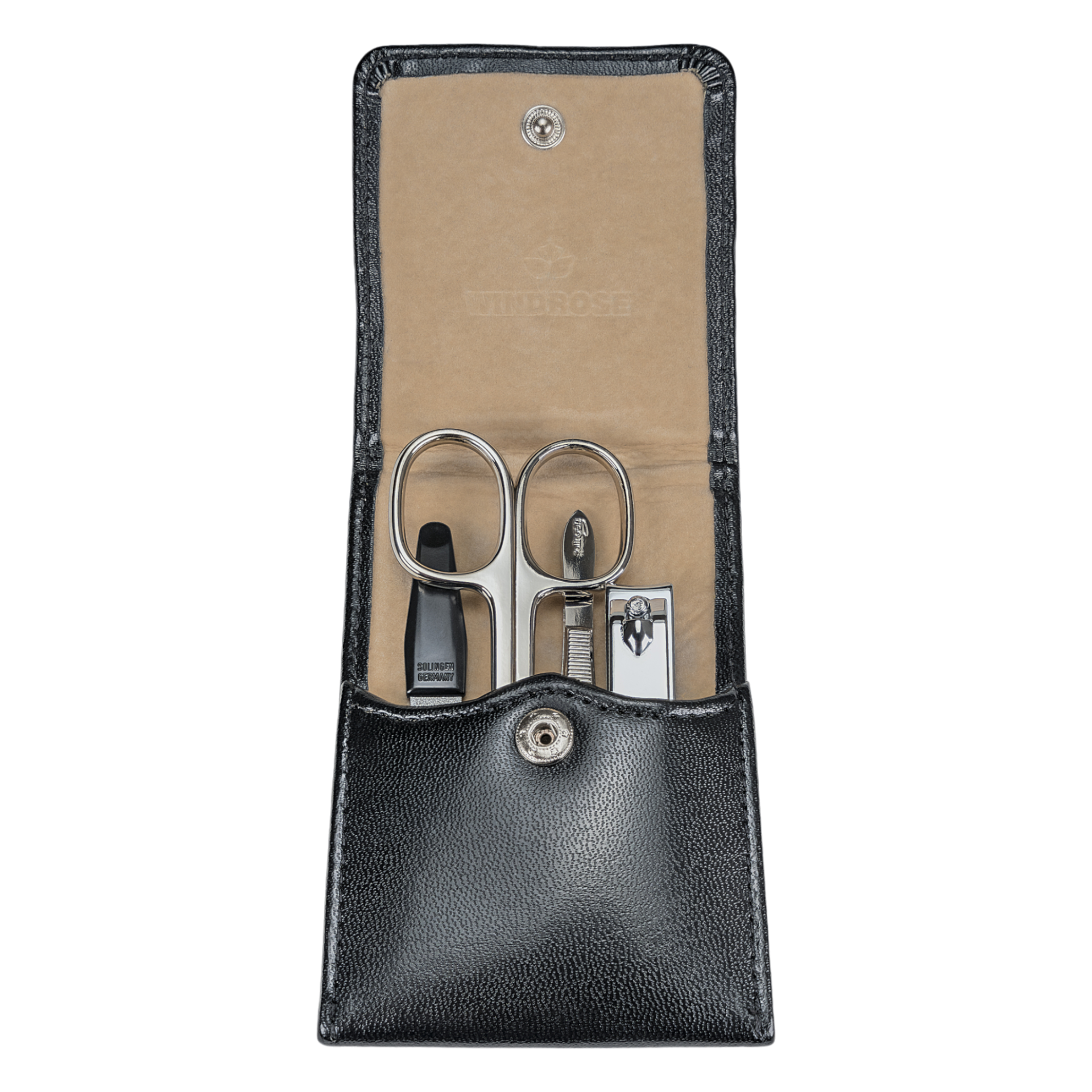 Manikür-Set 4-teilig in Schwarz - leder-accessoires.com