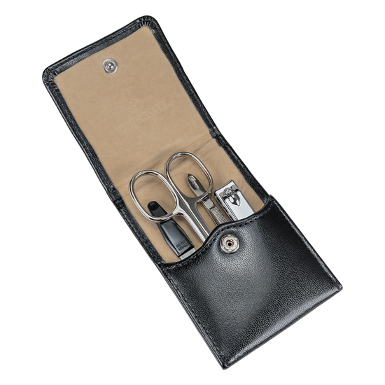 Manikür-Set 4-teilig in Schwarz - leder-accessoires.com