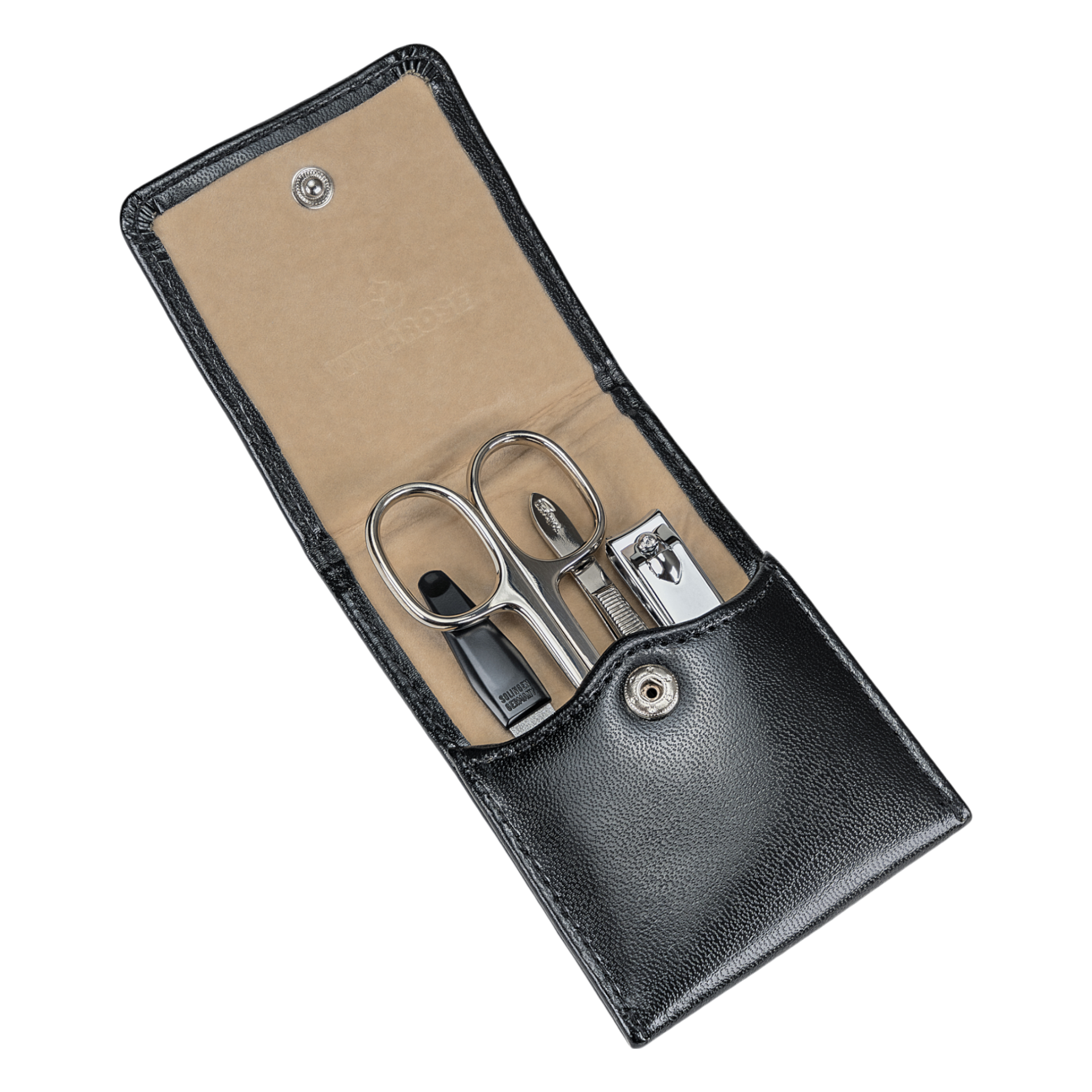Manikür-Set 4-teilig in Schwarz - leder-accessoires.com