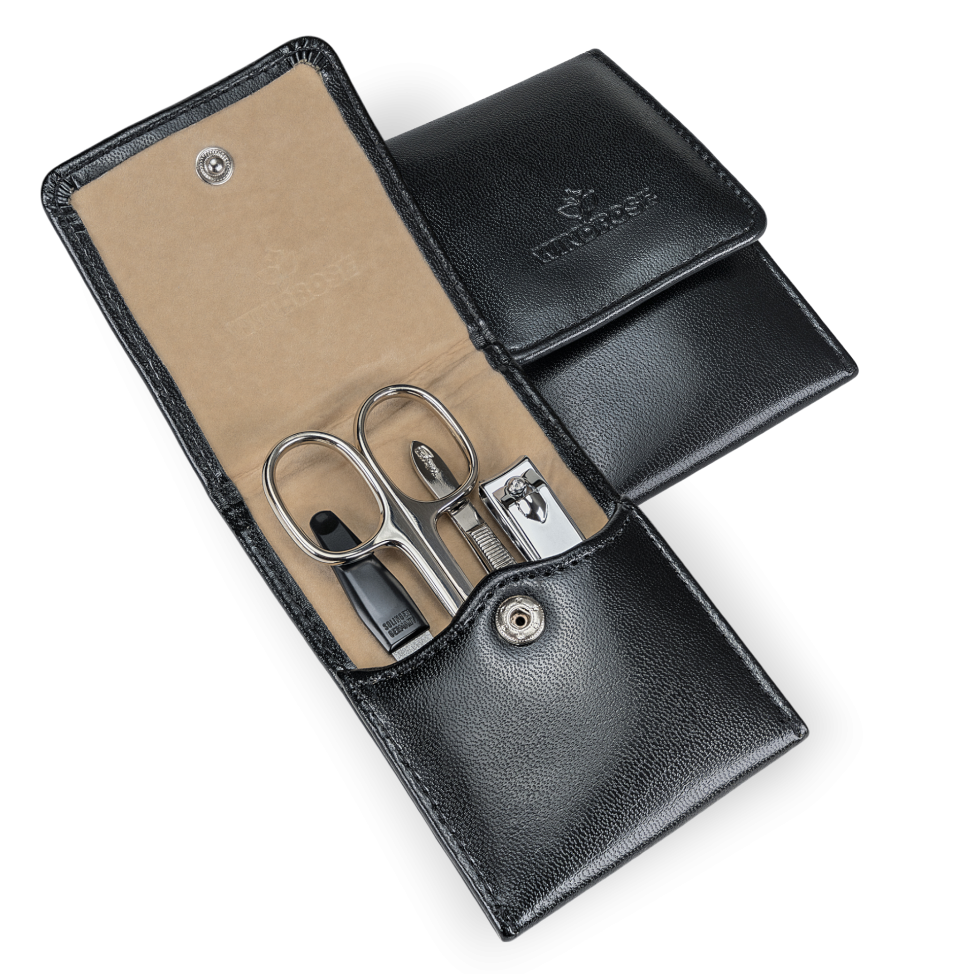 Manikür-Set 4-teilig in Schwarz - leder-accessoires.com