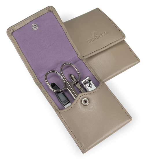 Manikür-Set 4-teilig in Beige - leder-accessoires.com