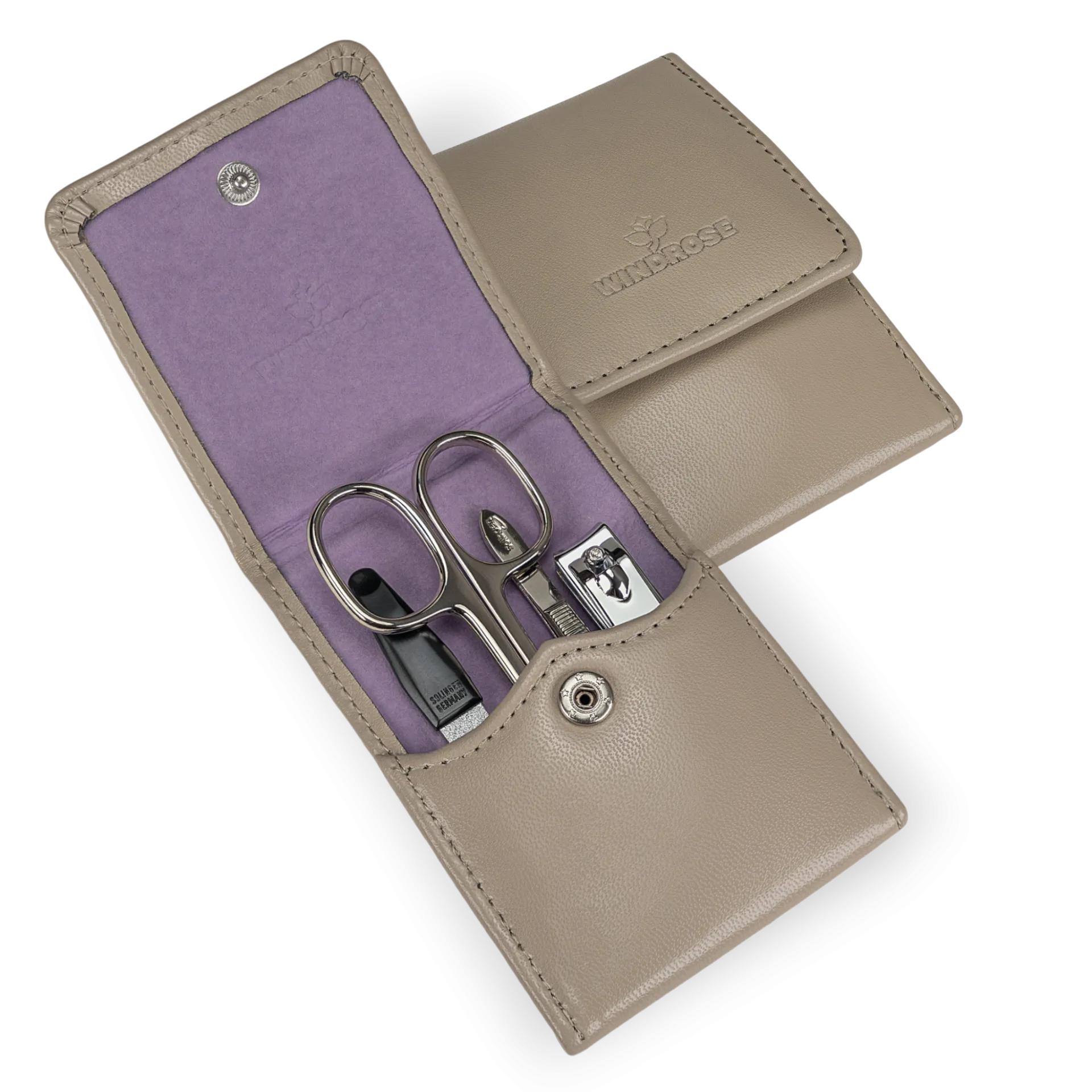 Manikür-Set 4-teilig in Beige - leder-accessoires.com