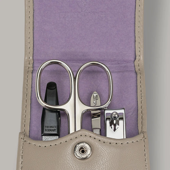 Manikür-Set 4-teilig in Beige - leder-accessoires.com