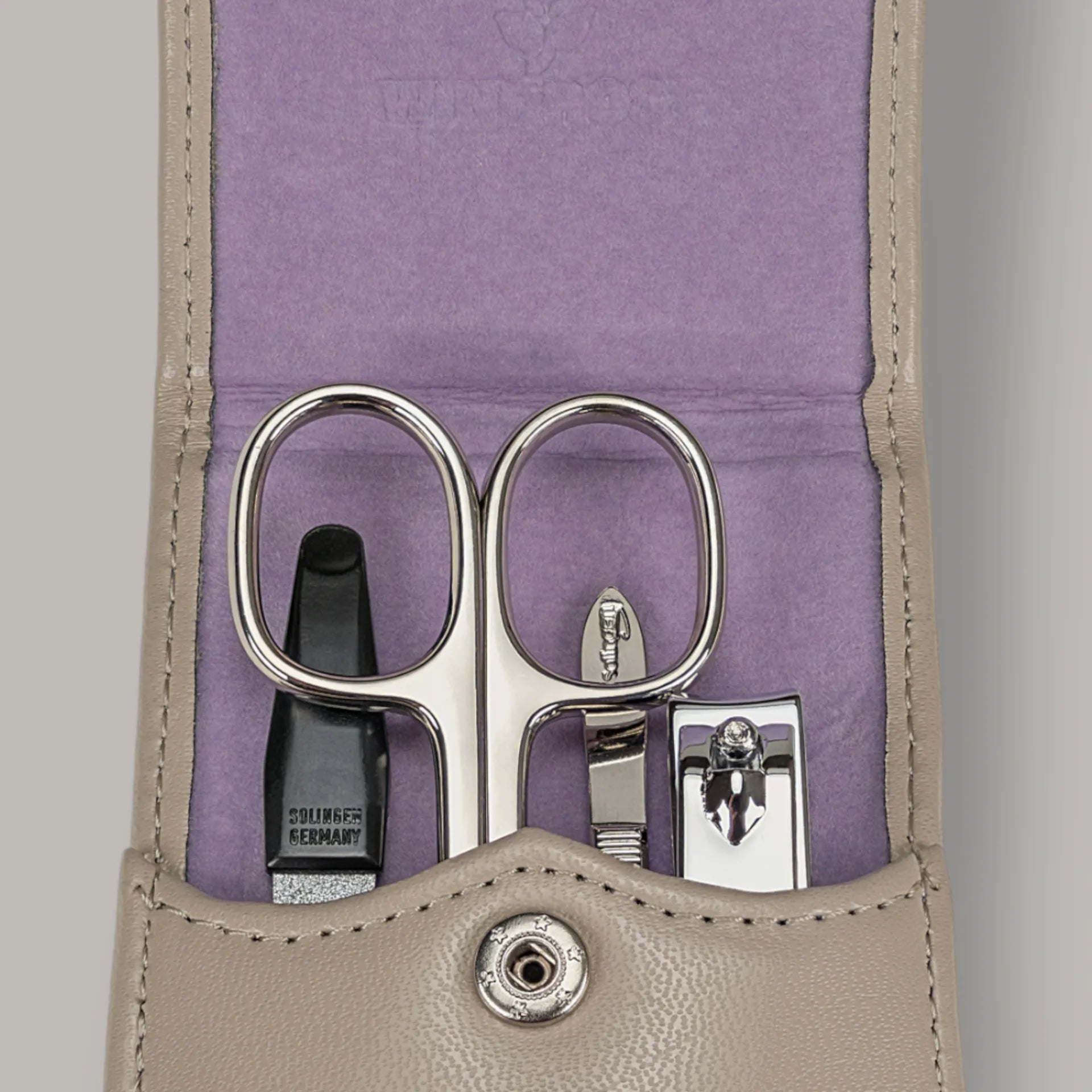 Manikür-Set 4-teilig in Beige - leder-accessoires.com