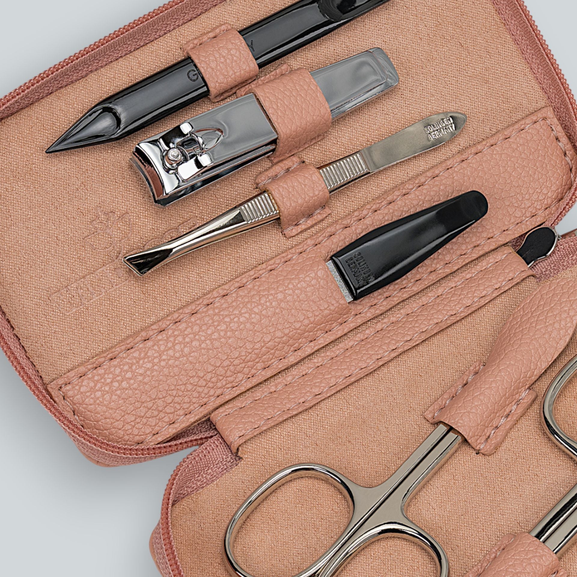 Manikür Etui 6-teilig in Rose - leder-accessoires.com