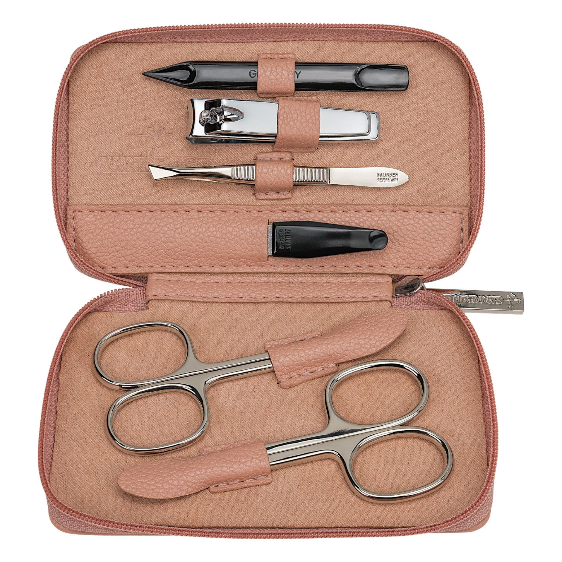Manikür Etui 6-teilig in Rose - leder-accessoires.com