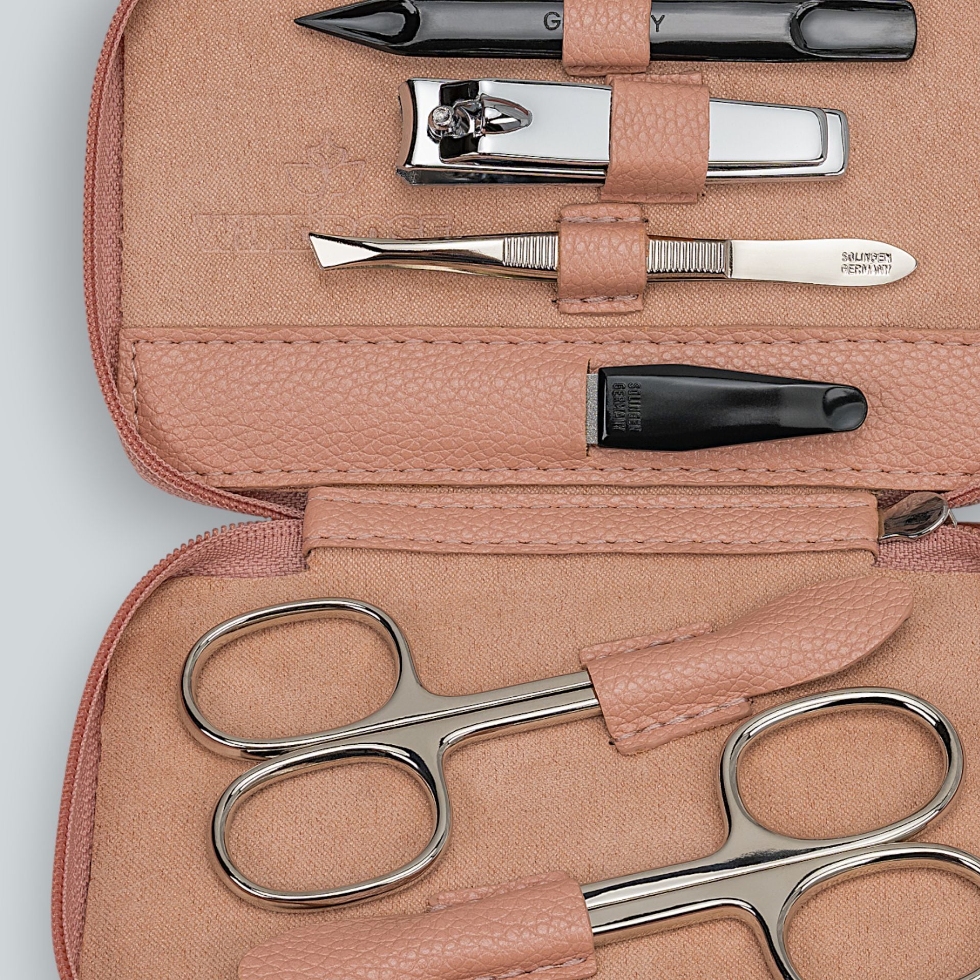 Manikür Etui 6-teilig in Rose - leder-accessoires.com