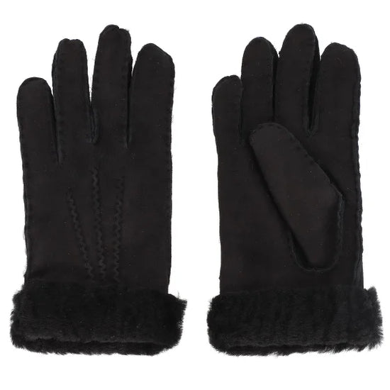 Lederhandschuhe | Lammfell in Schwarz mit Naht - leder-accessoires.com