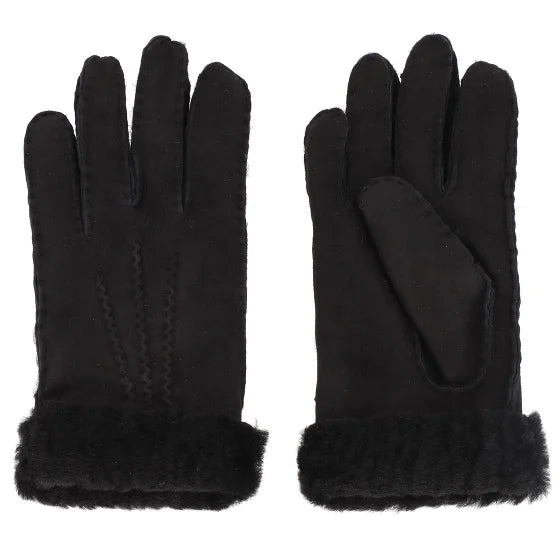 Lederhandschuhe | Lammfell in Schwarz mit Naht - leder-accessoires.com