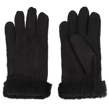 Lederhandschuhe | Lammfell in Schwarz mit Naht - leder-accessoires.com