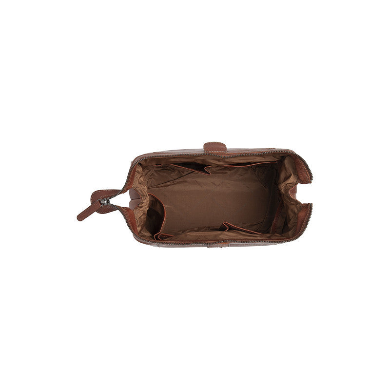 Kulturtasche | Mausefalle 28x14x16cm in Cognac aus Leder - leder-accessoires.com