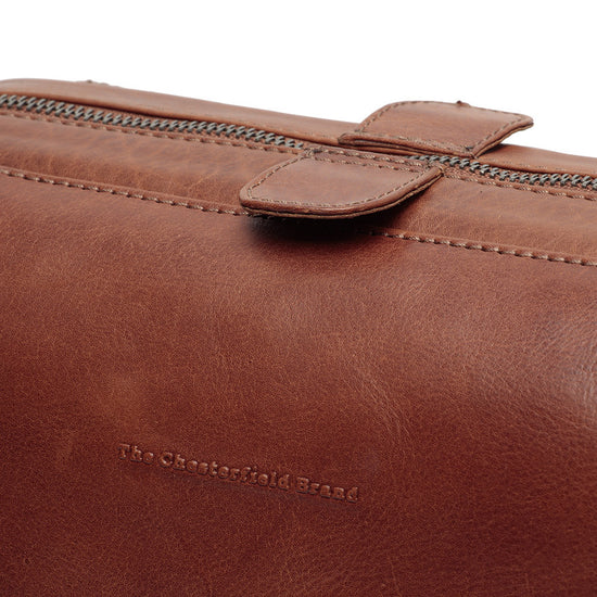 Kulturtasche | Mausefalle 28x14x16cm in Cognac aus Leder - leder-accessoires.com