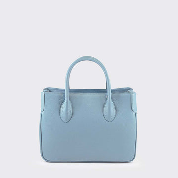 Kurzgrifftasche 30x22x13cm in Hellblau aus Leder - leder-accessoires.com