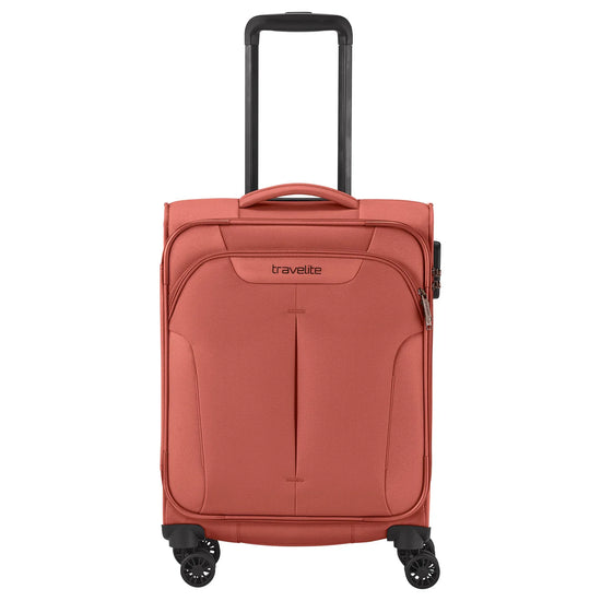 Reisetrolley Travelite "Croatia" 4-Rad 40x55x20cm in Koralle - leder-accessoires.com