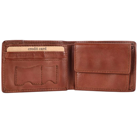 Lederbörse Mini 9x6,5cm in Cognac - leder-accessoires.com