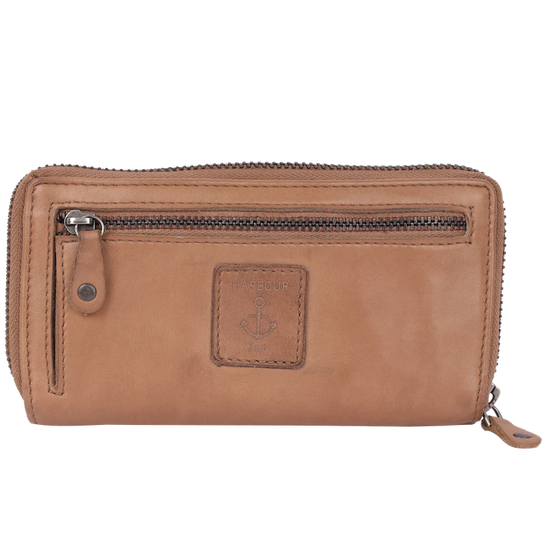Geldbörse 16x9cm in Natur mit Reißverschluss und Lasche - leder-accessoires.com