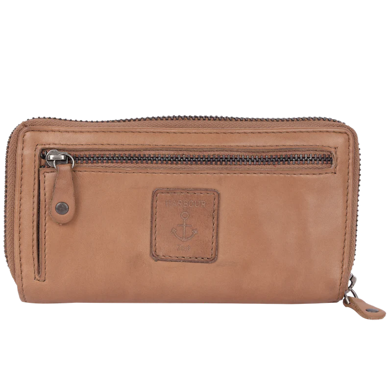 Geldbörse 16x9cm in Natur mit Reißverschluss und Lasche - leder-accessoires.com