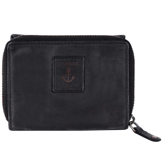 Geldbörse 12x9,5cm in Schwarz mit separatem Reißverschlussfach - leder-accessoires.com