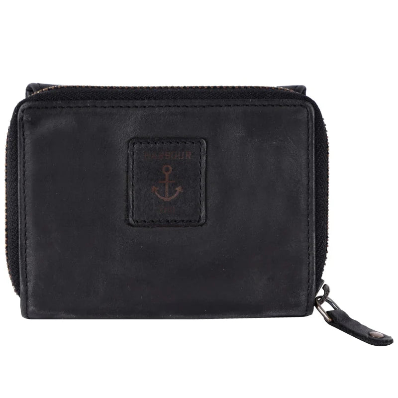 Geldbörse 12x9,5cm in Schwarz mit separatem Reißverschlussfach - leder-accessoires.com