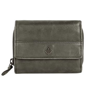 Geldbörse 12x9,5cm in Grün|Oliv mit separatem Reißverschlussfach - leder-accessoires.com