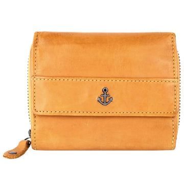 Geldbörse 12x9,5cm in Gelb mit separatem Reißverschlussfach - leder-accessoires.com