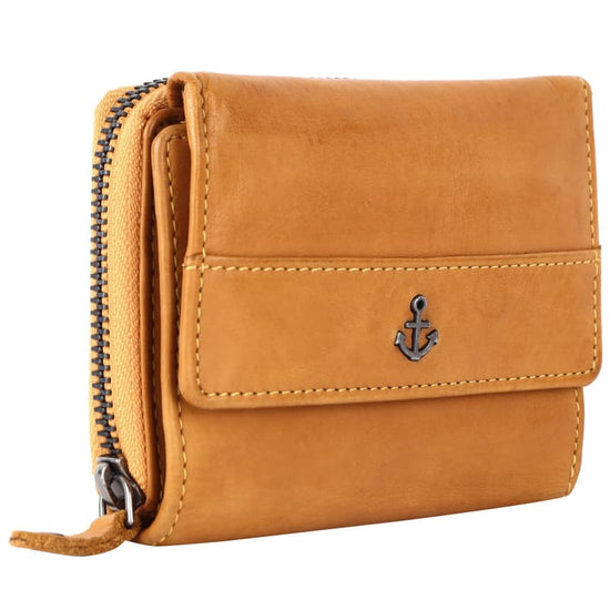 Geldbörse 12x9,5cm in Gelb mit separatem Reißverschlussfach - leder-accessoires.com