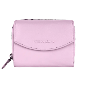 Geldbörse 12x10cm in Flieder mit separatem Reißverschlussfach - leder-accessoires.com