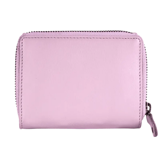 Geldbörse 12x10cm in Flieder mit separatem Reißverschlussfach - leder-accessoires.com