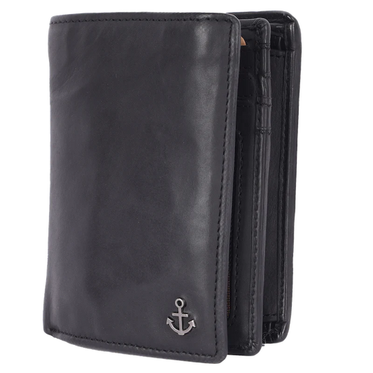 Lederbörse Hochformat 10x13xcm in Schwarz - leder-accessoires.com