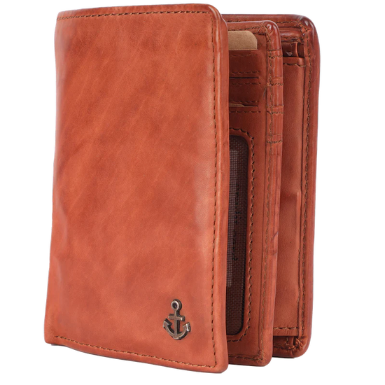 Lederbörse Hochformat 10x13xcm in Cognac - leder-accessoires.com