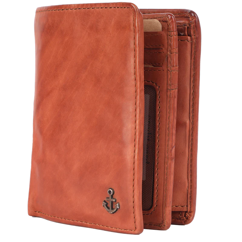 Lederbörse Hochformat 10x13xcm in Cognac - leder-accessoires.com