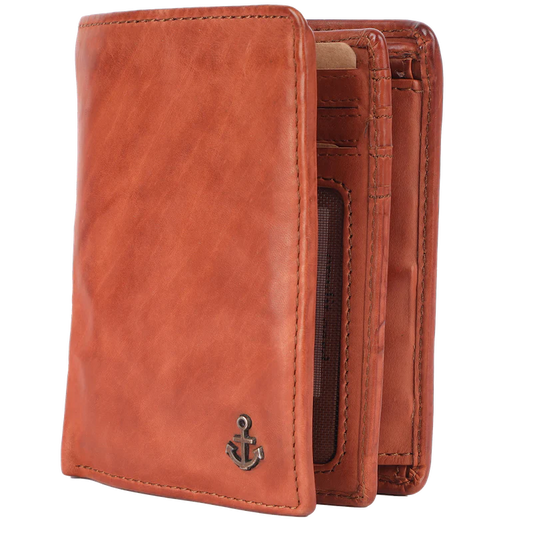 Lederbörse Hochformat 10x13xcm in Cognac - leder-accessoires.com