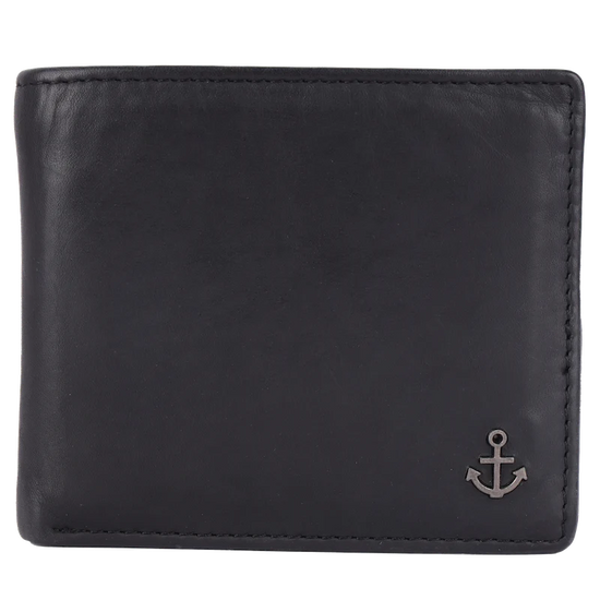Lederbörse Querformat 11x9,5cm in Schwarz - leder-accessoires.com