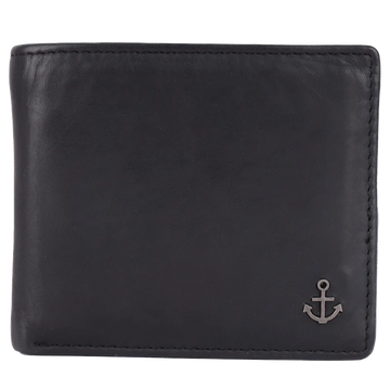 Lederbörse Querformat 11x9,5cm in Schwarz - leder-accessoires.com